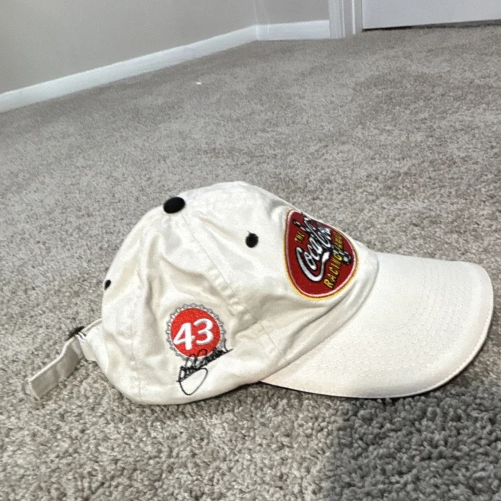 Coca-Cola Racing Family NASCAR #43 White Adjustable Strapback Hat Cap 2003